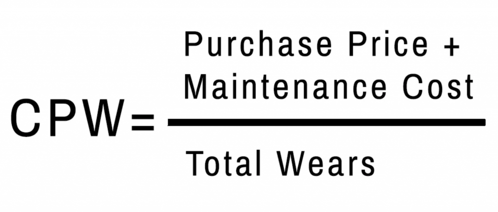 Cost per wear formula