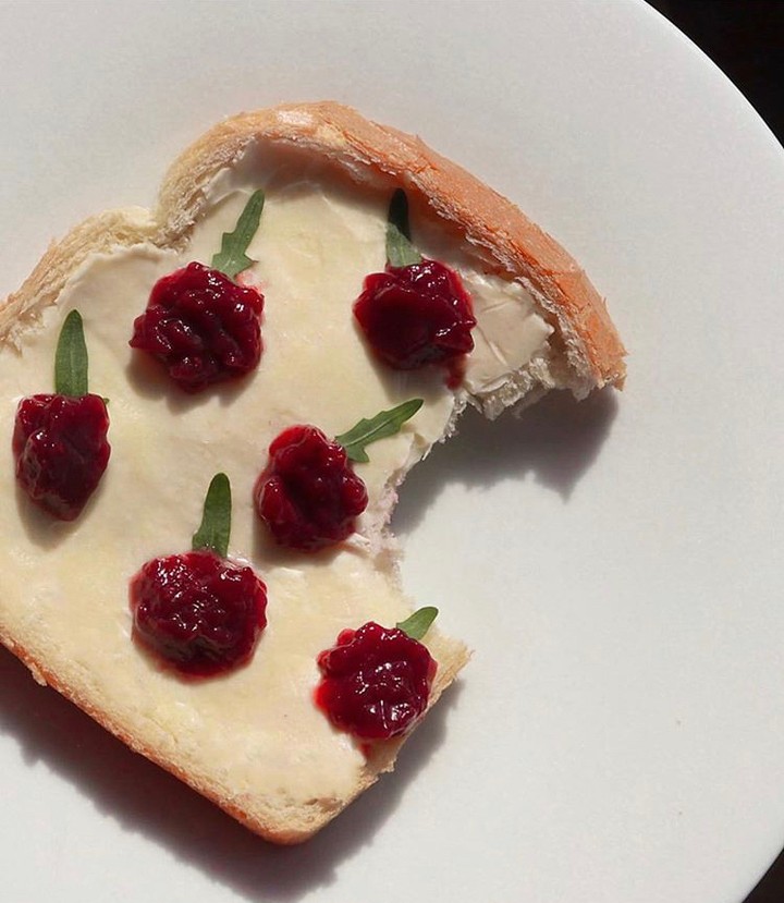 Lagom reminds us not to feel guilty about indulging in this raspberry toast.