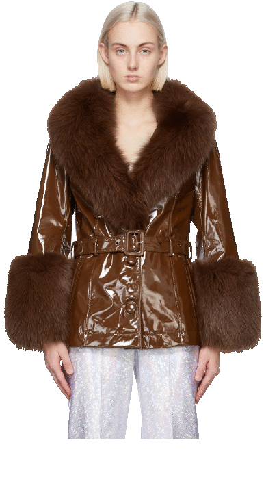 Saks Pott Brown Fur Coat
